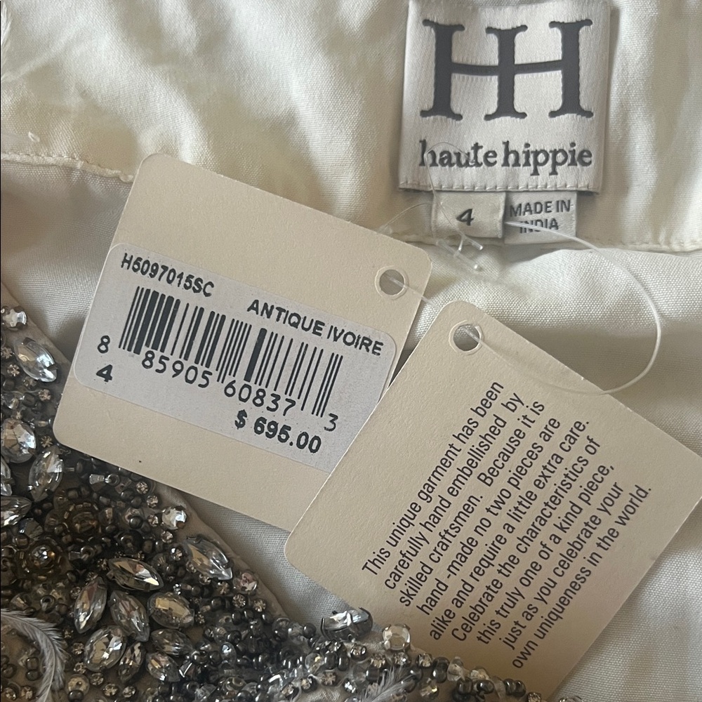 HAUTE HIPPIE FEATHERED SKIRT - Picture 9 of 11